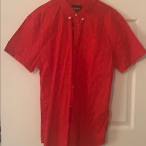 Men’s XL button down. Red with Flamingos.